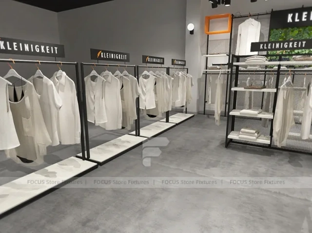 Black Metal Freestanding Apparel Rack System