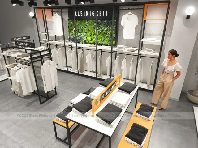 Black Metal Freestanding Apparel Rack System