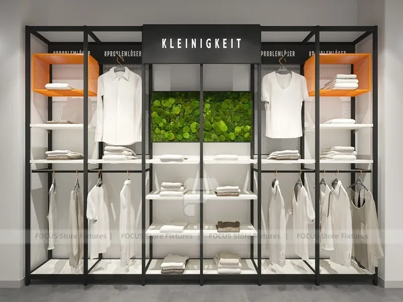 Black Metal Freestanding Apparel Rack System