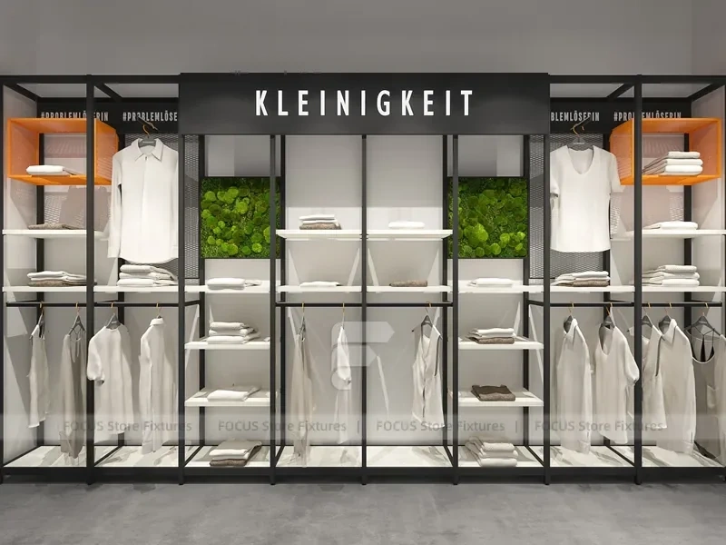 Black Metal Freestanding Apparel Rack System