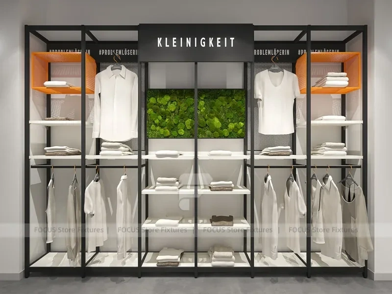 Black Metal Freestanding Apparel Rack System