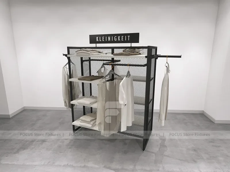 Black Metal Freestanding Apparel Rack System