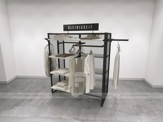Black Metal Freestanding Apparel Rack System