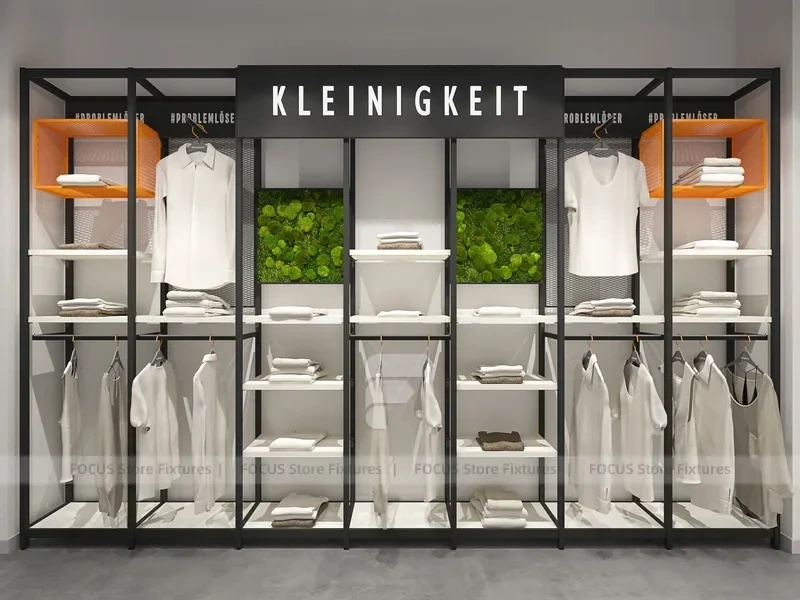 Black Metal Freestanding Apparel Rack System