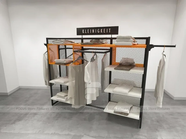 Black Metal Freestanding Apparel Rack System