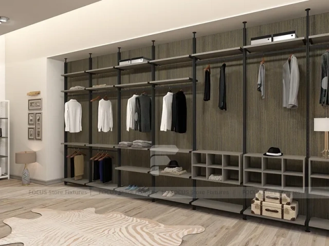 Black Metal Wardrobe Wall Display System