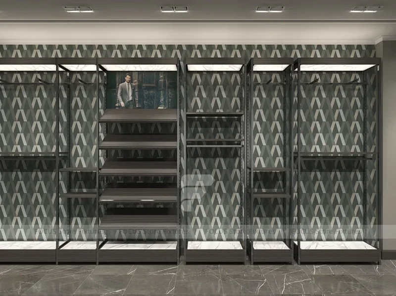 Black Metal Wardrobe Wall Display System