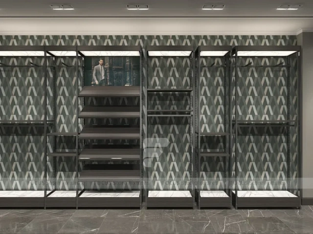 Black Metal Wardrobe Wall Display System