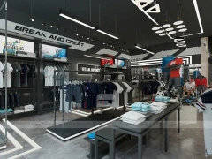 Black White Athletic Apparel Store Interior Display