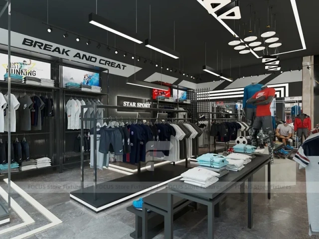Black White Athletic Apparel Store Interior Display