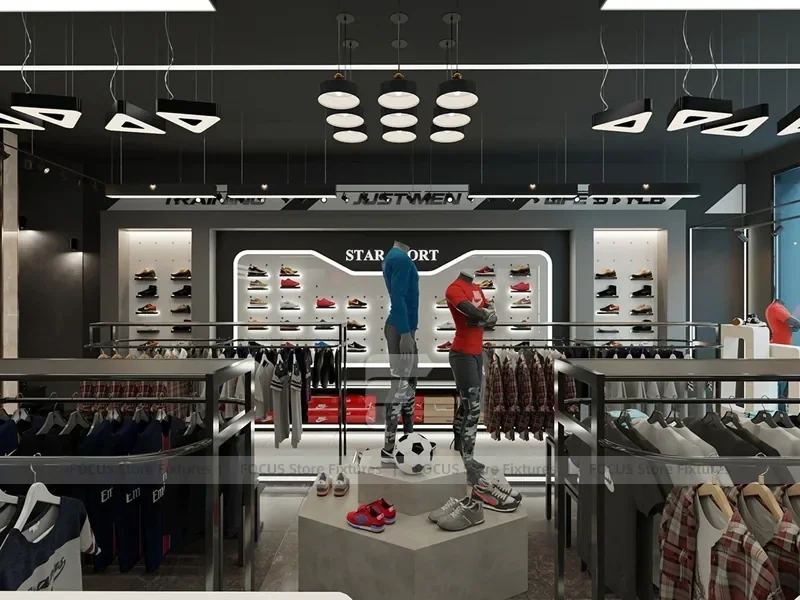 Black White Athletic Apparel Store Interior Display