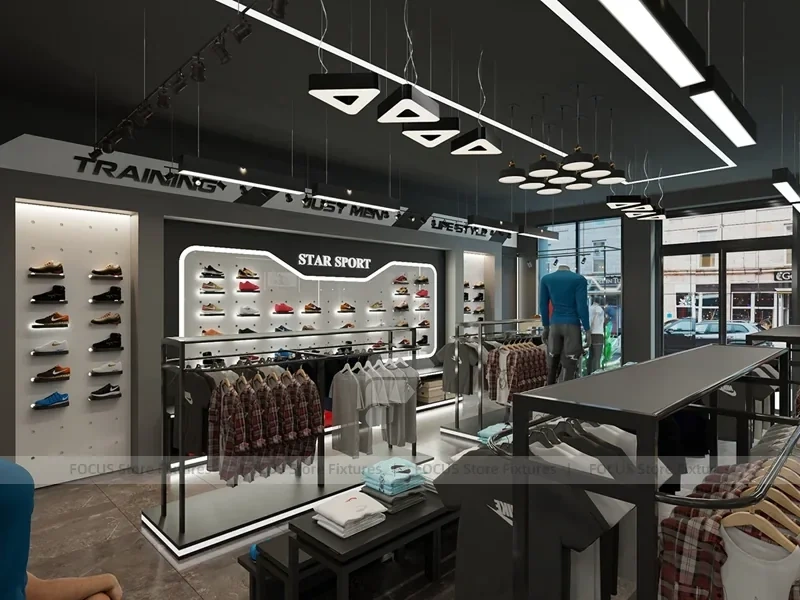 Black White Athletic Apparel Store Interior Display