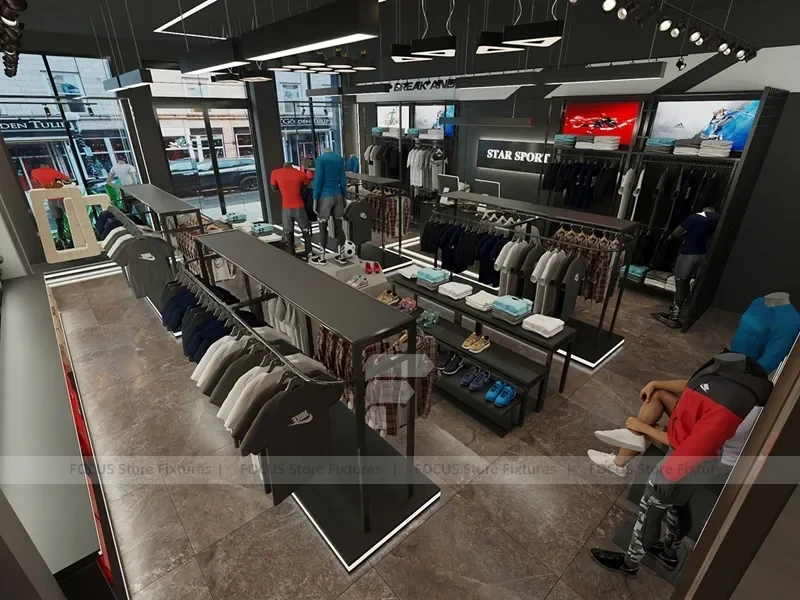 Black White Athletic Apparel Store Interior Display
