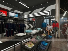 Black White Athletic Apparel Store Interior Display