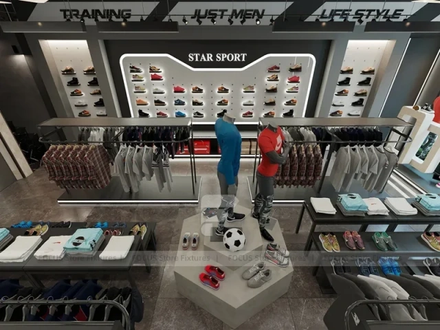 Black White Athletic Apparel Store Interior Display