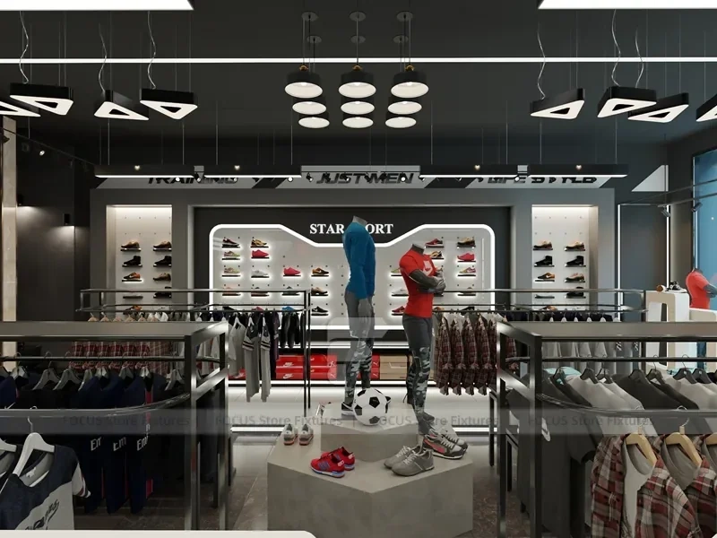 Black White Athletic Apparel Store Interior Display