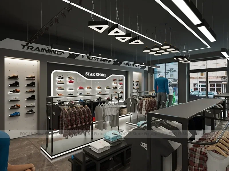 Black White Athletic Apparel Store Interior Display