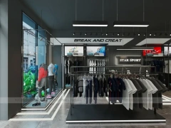 Black White Athletic Apparel Store Interior Display