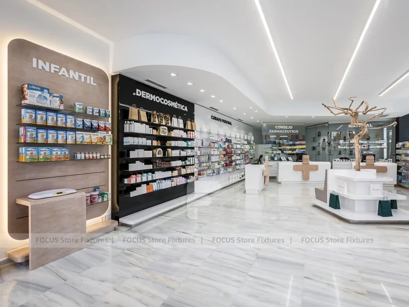 Black White Dermocosmetic Pharmacy Display Interior