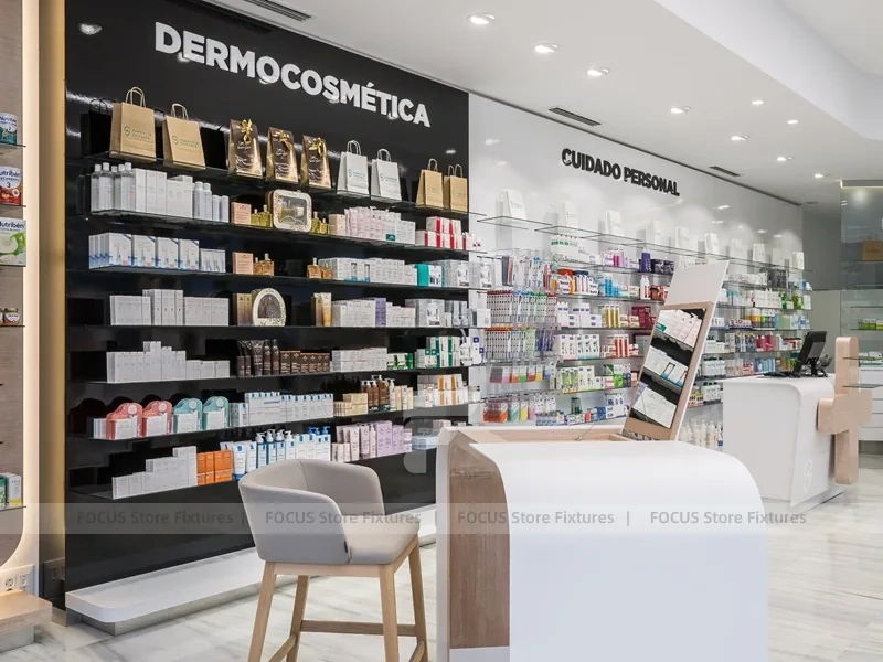 Black White Dermocosmetic Pharmacy Display Interior