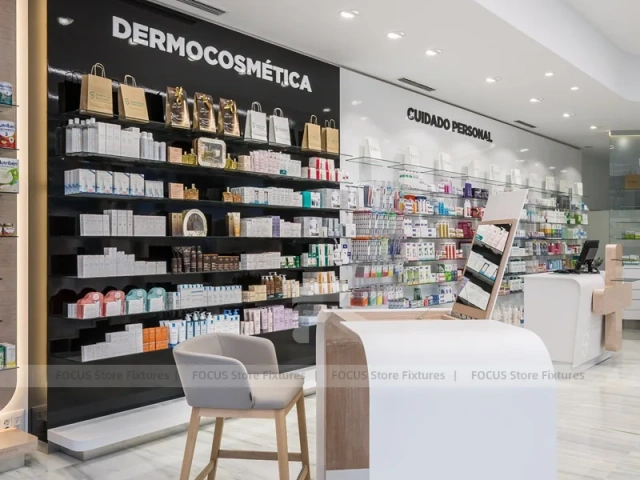 Black White Dermocosmetic Pharmacy Display Interior