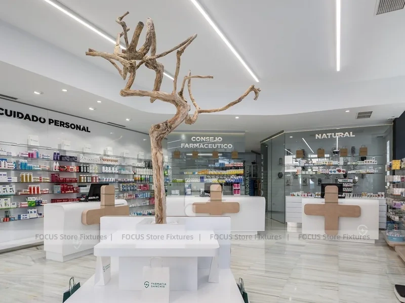 Black White Dermocosmetic Pharmacy Display Interior