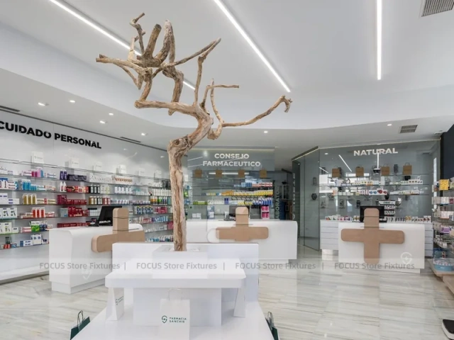 Black White Dermocosmetic Pharmacy Display Interior