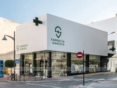 Black White Dermocosmetic Pharmacy Interior and Storefront