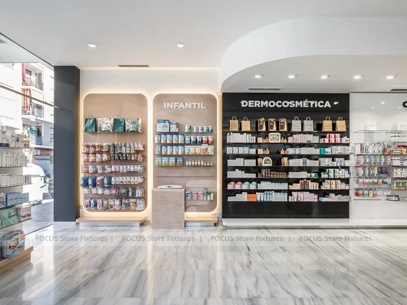 Black White Dermocosmetic Pharmacy Interior and Storefront