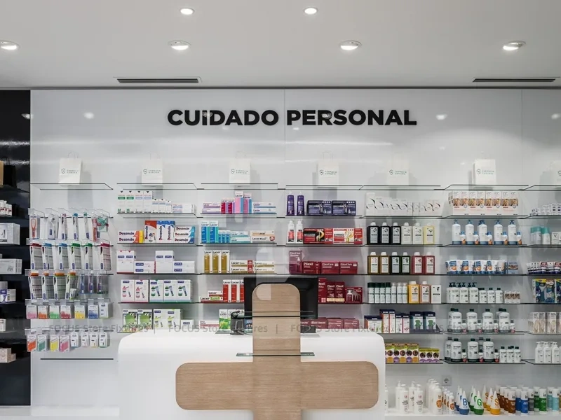 Black White Dermocosmetic Pharmacy Interior and Storefront