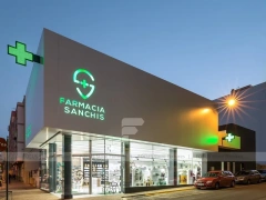 Black White Dermocosmetic Pharmacy Interior and Storefront