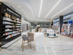 Black White Dermocosmetic Pharmacy Interior and Storefront