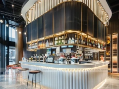 Black White Round Coffee Island Counter