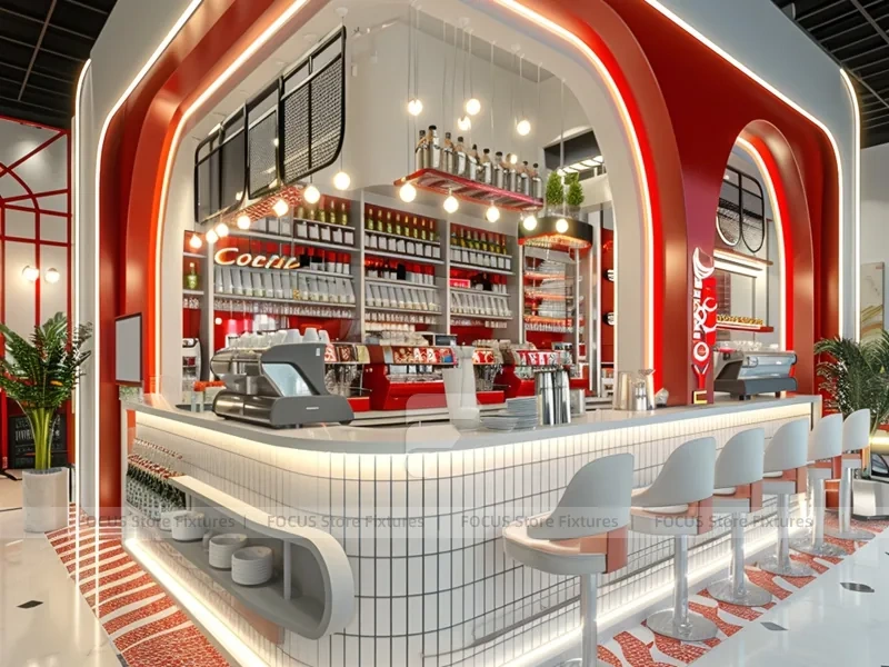 Black White Round Coffee Island Counter