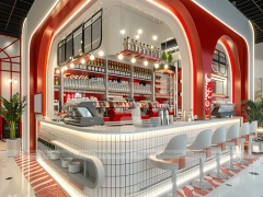 Black White Round Coffee Island Counter
