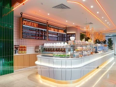 Black Wood Coffee Bar Seating Counter