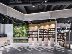 Black Wood Pharmacy Reception Counter and Waiting Area