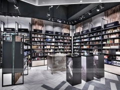 Black Wood Pharmacy Reception Counter and Waiting Area