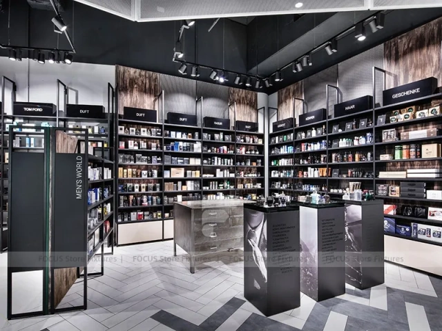Black Wood Pharmacy Reception Counter and Waiting Area