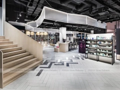 Black Wood Pharmacy Reception Counter and Waiting Area