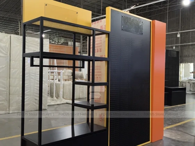 Black Yellow Modular Apparel Store Fixture Set