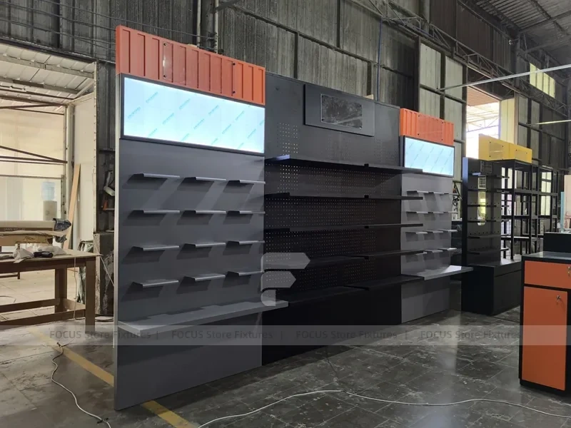 Black Yellow Modular Apparel Store Fixture Set