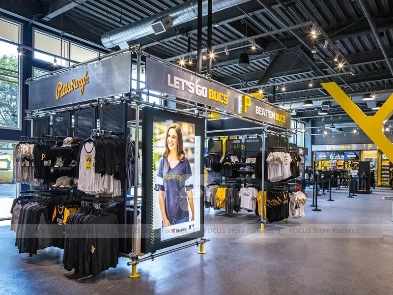 Black Yellow Pirates Fan Shop Wall Display System