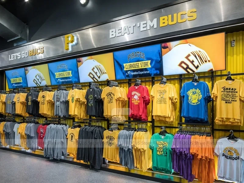 Black Yellow Pirates Fan Shop Wall Display System