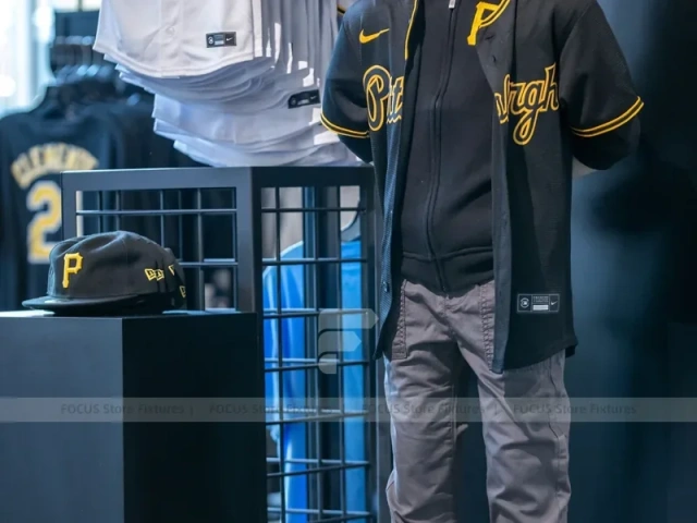 Black Yellow Pirates Fan Shop Wall Display System