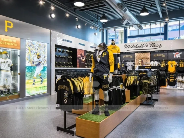 Black Yellow Pirates Fan Shop Wall Display System