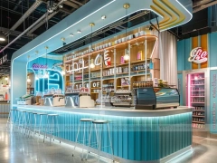 Blue Beverage Island Counter