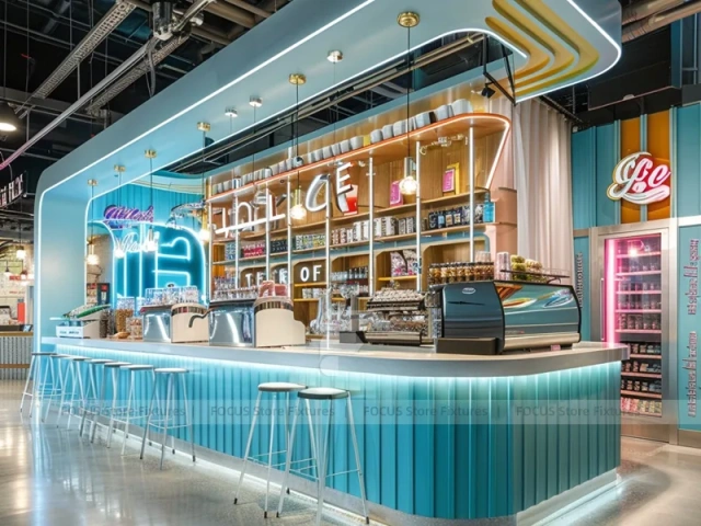 Blue Beverage Island Counter