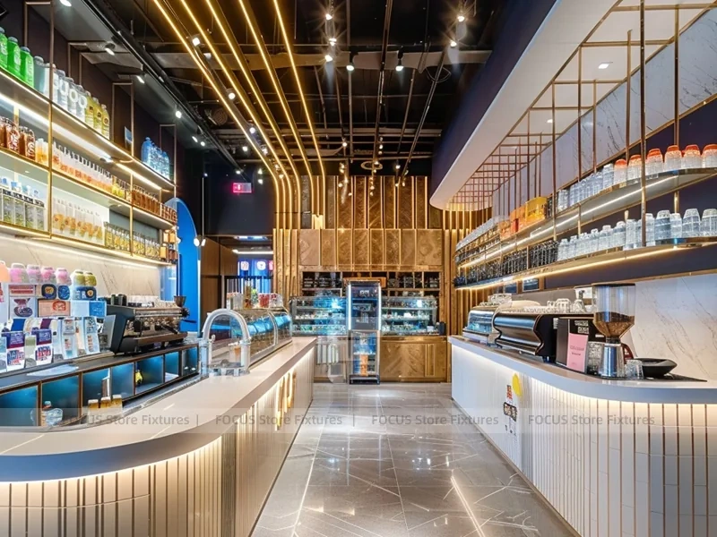 Blue Beverage Island Counter