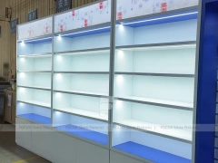 Blue Category Pharmacy Wall Shelving Fixture System